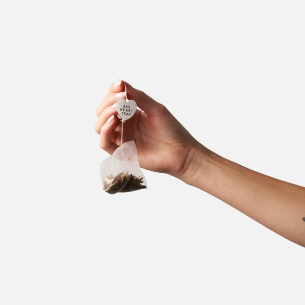 Tea Bag in Hand with Minty White Tea