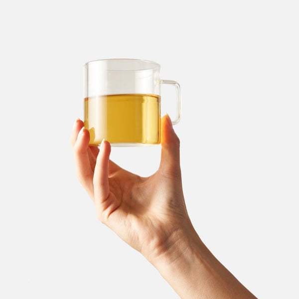 Minty White Tea in Glass Cup